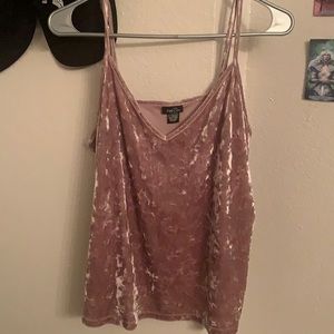 Crushed velvet spaghetti strap tee